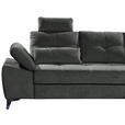 ECKSOFA Anthrazit Mikrovelours  - Chromfarben/Anthrazit, KONVENTIONELL, Kunststoff/Textil (270/170cm) - Carryhome