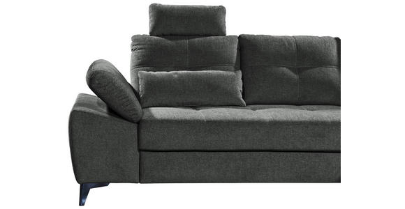ECKSOFA Anthrazit Mikrovelours - Chromfarben/Anthrazit, KONVENTIONELL, Kunststoff/Textil (270/170cm) - Carryhome