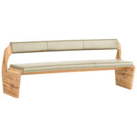 SITZBANK 207/84/70 cm  in Creme, Eichefarben  - Eichefarben/Creme, Natur, Leder/Holz (207/84/70cm) - Voglauer