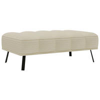 HOCKER Cord, Batyline® Beige  - Beige/Schwarz, Design, Textil/Metall (131/49/77cm) - Lomoco