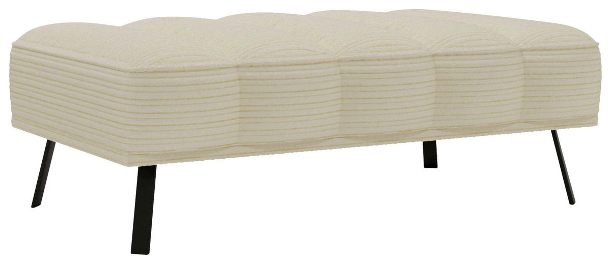 HOCKER Cord, Batyline® Beige  - Beige/Schwarz, Design, Textil/Metall (131/49/77cm) - Lomoco
