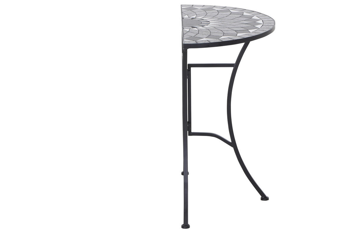 GARTENTISCH 35,5/70/71 cm Metall, Keramik rund  - Schwarz, KONVENTIONELL, Keramik/Metall (35,5/70/71cm) - Siena Garden