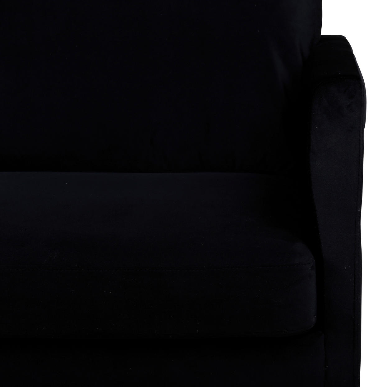 3-SITZER-SOFA in Samt Schwarz  - Schwarz, Design, Textil/Metall (260/78/80cm) - Livetastic