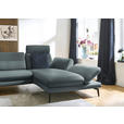ECKSOFA in Echtleder Blaugrau  308/195 cm  - Blaugrau/Schwarz, Design, Leder/Metall (308/195cm) - Dieter Knoll