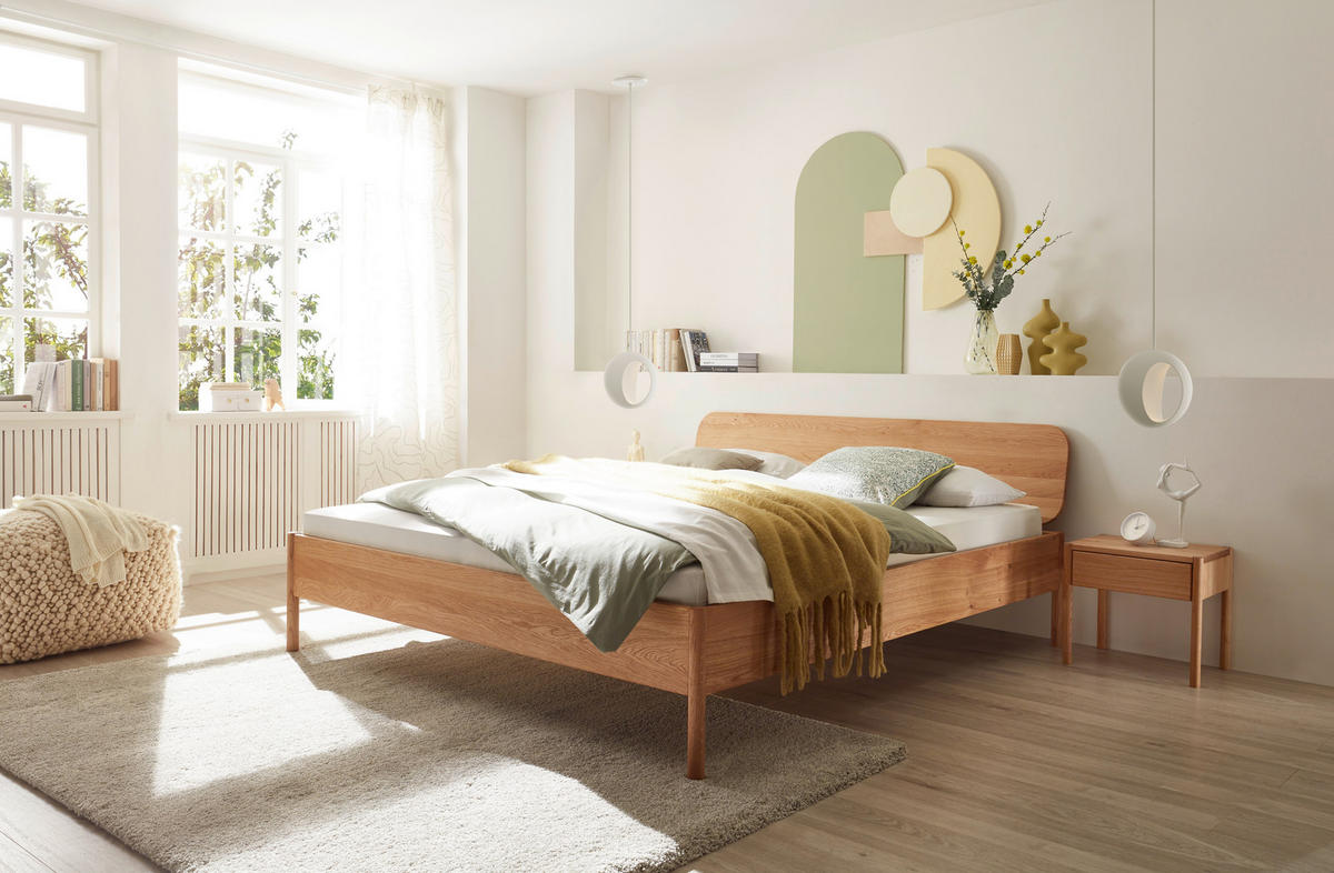 BETT 160/200 cm,  in Wildeiche,  - Wildeiche, KONVENTIONELL, Holz (160/200cm) - Linea Natura