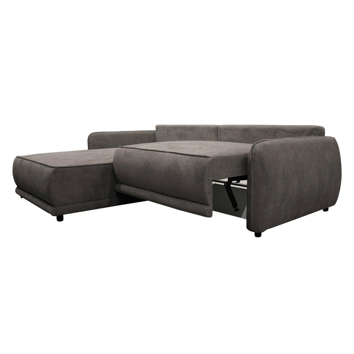 ECKSOFA  FRESH Dunkelgrau Struktur  - Dunkelgrau/Beige, Design, Kunststoff/Textil (195/264cm) - MID.YOU