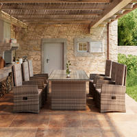 GARTENTISCHGRUPPE   - Braun, Konventionell, Glas/Kunststoff - Beldano