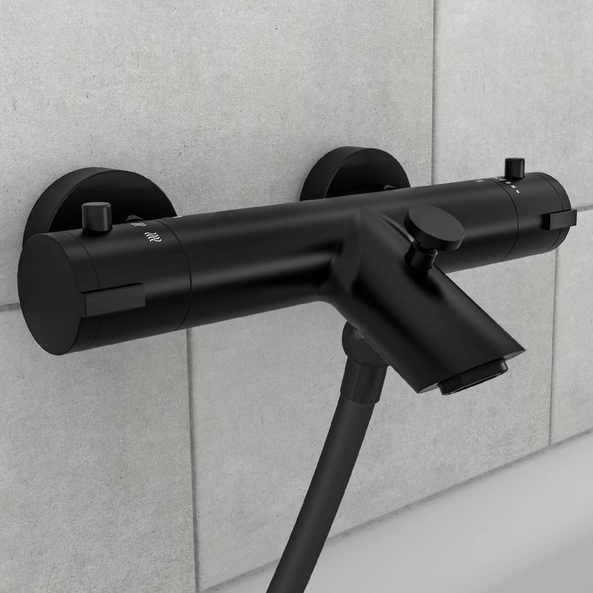 BADEWANNENARMATUR  - Schwarz, Design, Metall (27,5/5,5/16,2cm) - Schütte