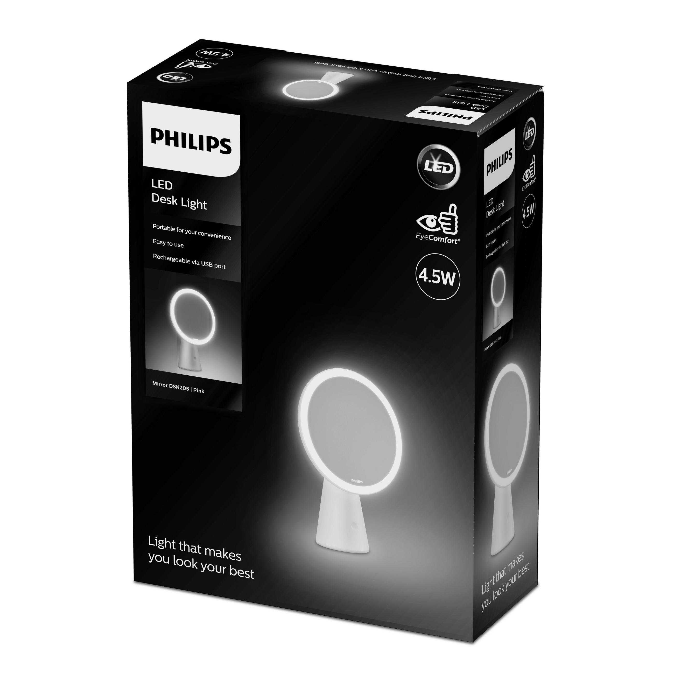 AKKU-TISCHLEUCHTE 19,5/8,8/28,2 cm   - Rosa, Design, Metall (19,5/8,8/28,2cm) - Philips