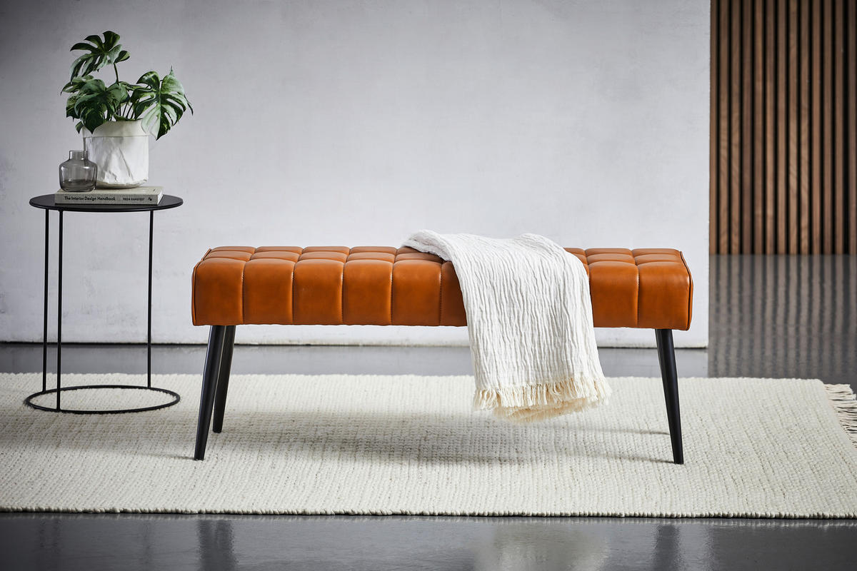 KLOP, kovina, tekstil črna, barve konjaka  - črna/barve konjaka, Trend, kovina/tekstil (113/45/38cm) - Xora