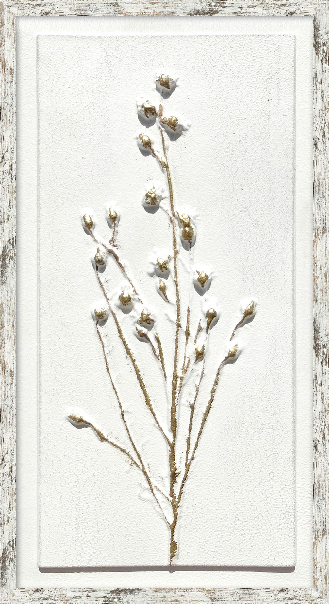 ORIGINALBILD Blumen, Pflanzen 30/55 cm  - Goldfarben/Braun, Trend, Holzwerkstoff/Kunststoff (30/55cm) - Monee