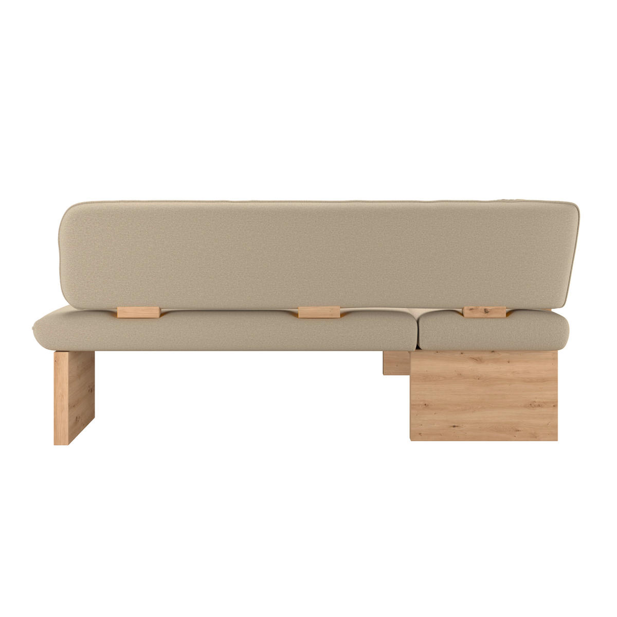 ECKBANK 170/192 cm Webstoff Beige Eiche Sperrholz   - Eichefarben/Beige, KONVENTIONELL, Holz/Textil (170/192cm) - Livetastic