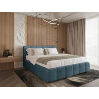 POLSTERBETT 160/200 cm  in Dunkelblau  - Schwarz/Dunkelblau, Konventionell, Holz/Kunststoff (160/200cm) - Carryhome