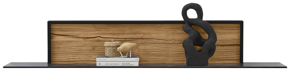 WANDBOARD  139/22,3/18 cm  - Eichefarben/Graphitfarben, Natur, Glas/Holz (139/22,3/18cm) - Valdera