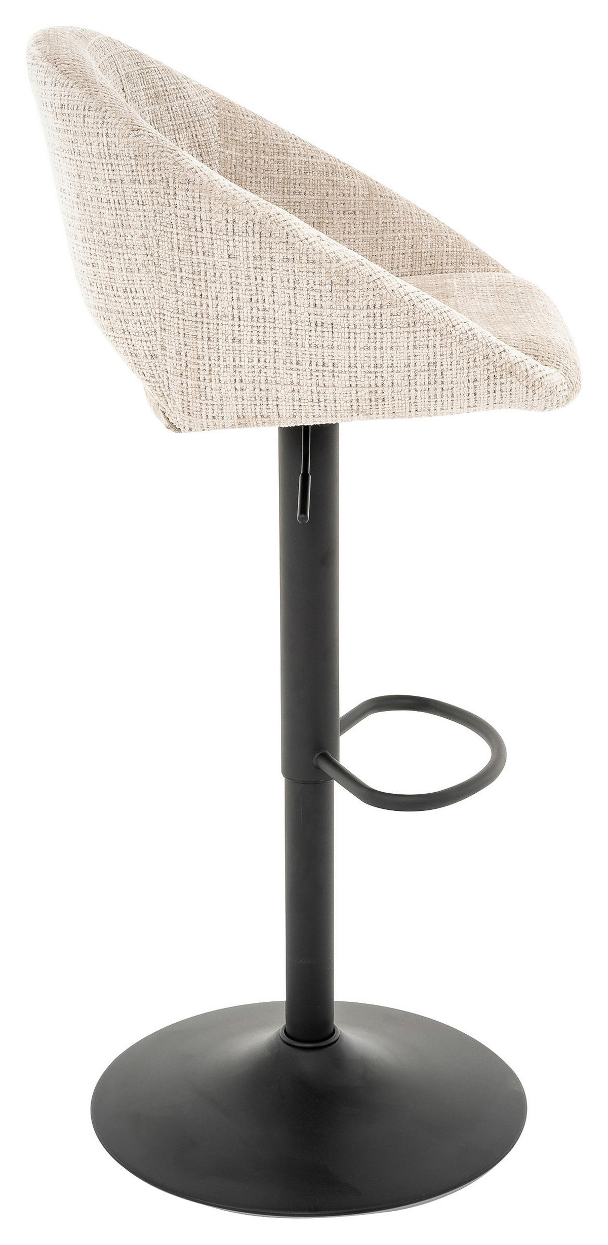 BARHOCKER Webstoff Beige Eisen Sitzfläche 360° drehbar  - Beige/Schwarz, MODERN, Textil/Metall (52/89-110/49cm) - MID.YOU