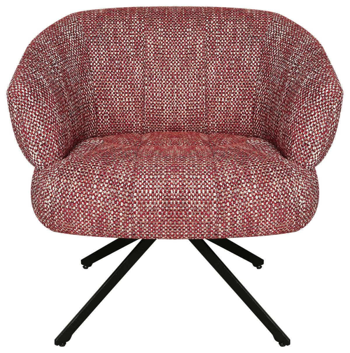 FÅTÖLJ i metall, textil röd, svart  - röd/svart, Design, metall/textil (79/77/70cm) - Stylife