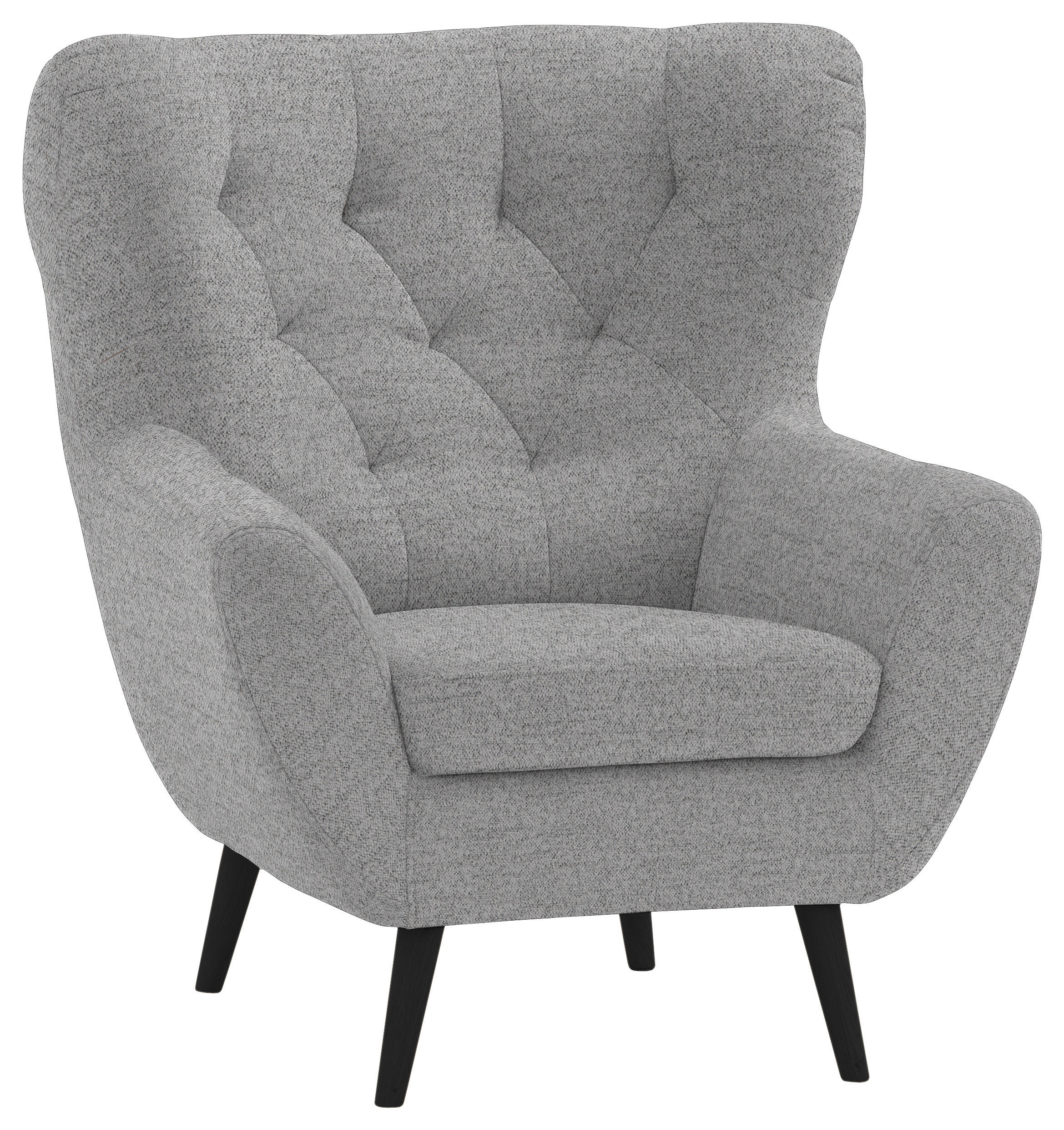 SESSEL Flachgewebe Grau    - Anthrazit/Schwarz, Design, Holz/Textil (87/101/95cm) - Stylife