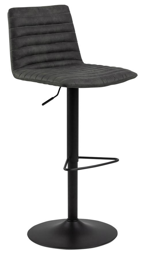 TABURET DE BAR in textil gri închis  - gri închis/negru, Trend, metal/textil (50cm) - MID.YOU