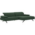 ECKSOFA Biella in Flachgewebe Grün  280/165 cm  - Anthrazit/Grün, Design, Textil/Metall (280/165cm) - Johann Jakob