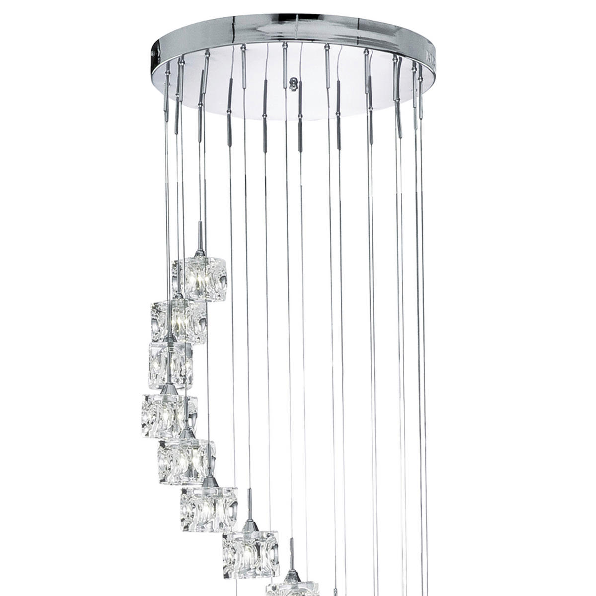 LED-HÄNGELEUCHTE Ice Cube 45/45/180 cm   - Chromfarben, Design, Glas/Metall (45/45/180cm) - Searchlight