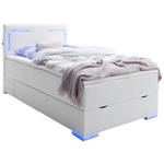 BOXSPRINGBETT 140/200 cm  in Weiß  - Silberfarben/Weiß, Design, Kunststoff/Textil (140/200cm) - Xora