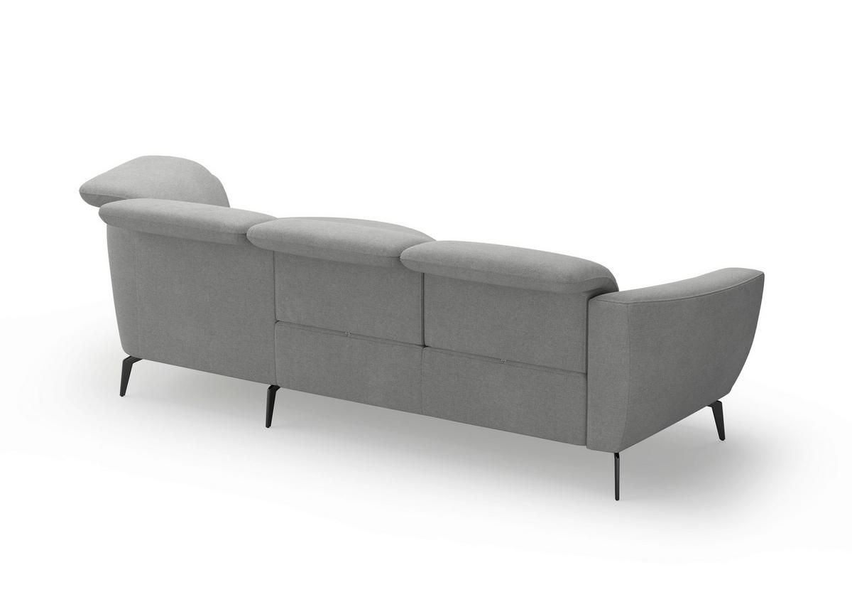 ECKSOFA in Mikrofaser Grau  - Schwarz/Grau, Konventionell, Textil/Metall (309/199cm) - Sit & More