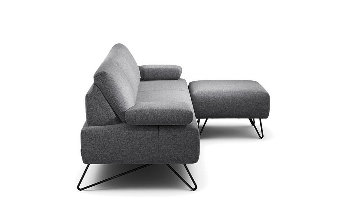 3-SITZER-SOFA in Chenille Anthrazit  - Anthrazit/Schwarz, Design, Textil/Metall (234-264/85/86-94cm) - SENSOO