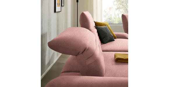 ECKSOFA  in Teddystoff Altrosa  170-195/280 cm  - Schwarz/Altrosa, Design, Textil/Metall (170-195/280cm) - Dieter Knoll