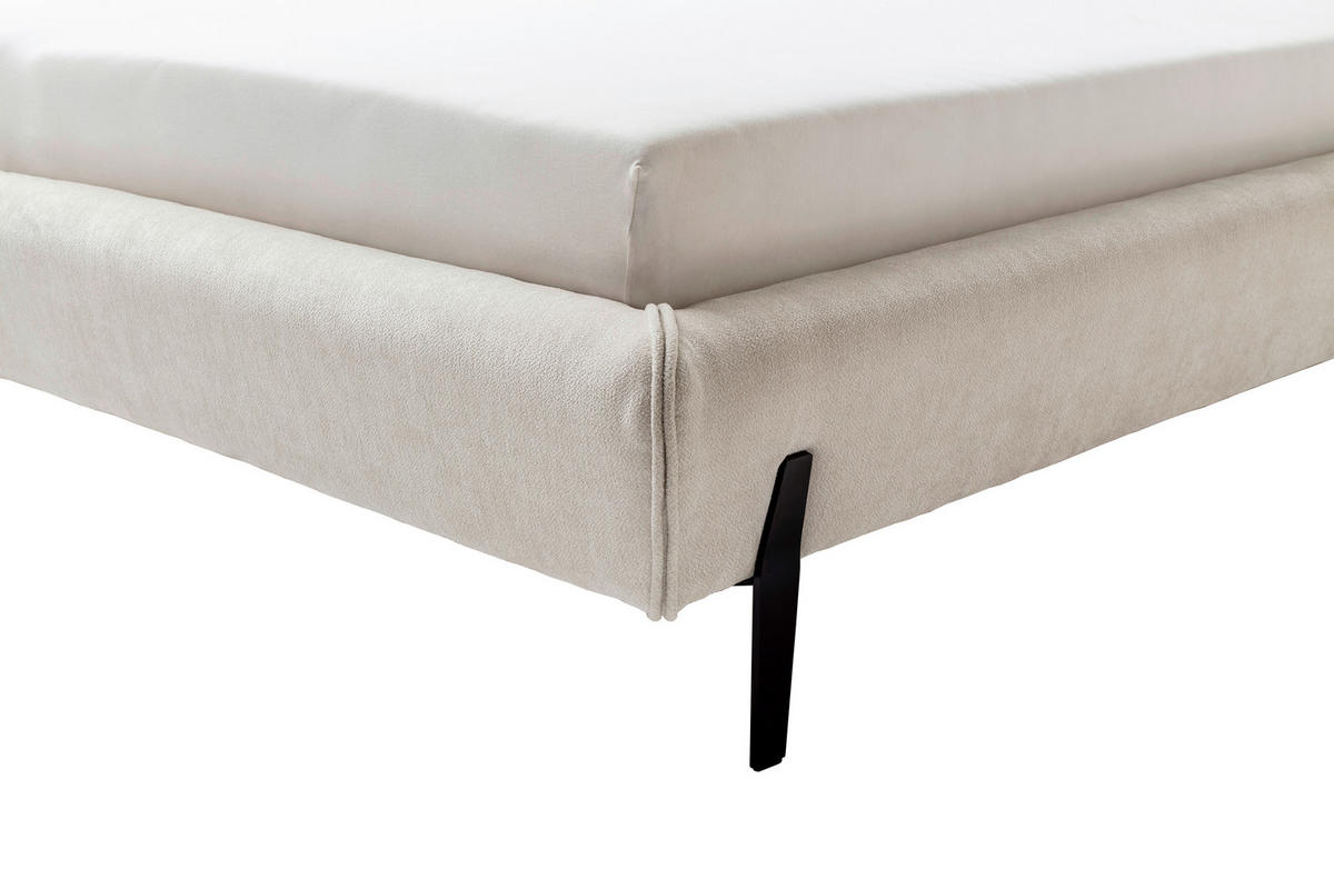 POLSTERBETT Creme 180/200 cm  - Creme/Schwarz, MODERN, Holzwerkstoff/Textil (180/200cm) - MID.YOU
