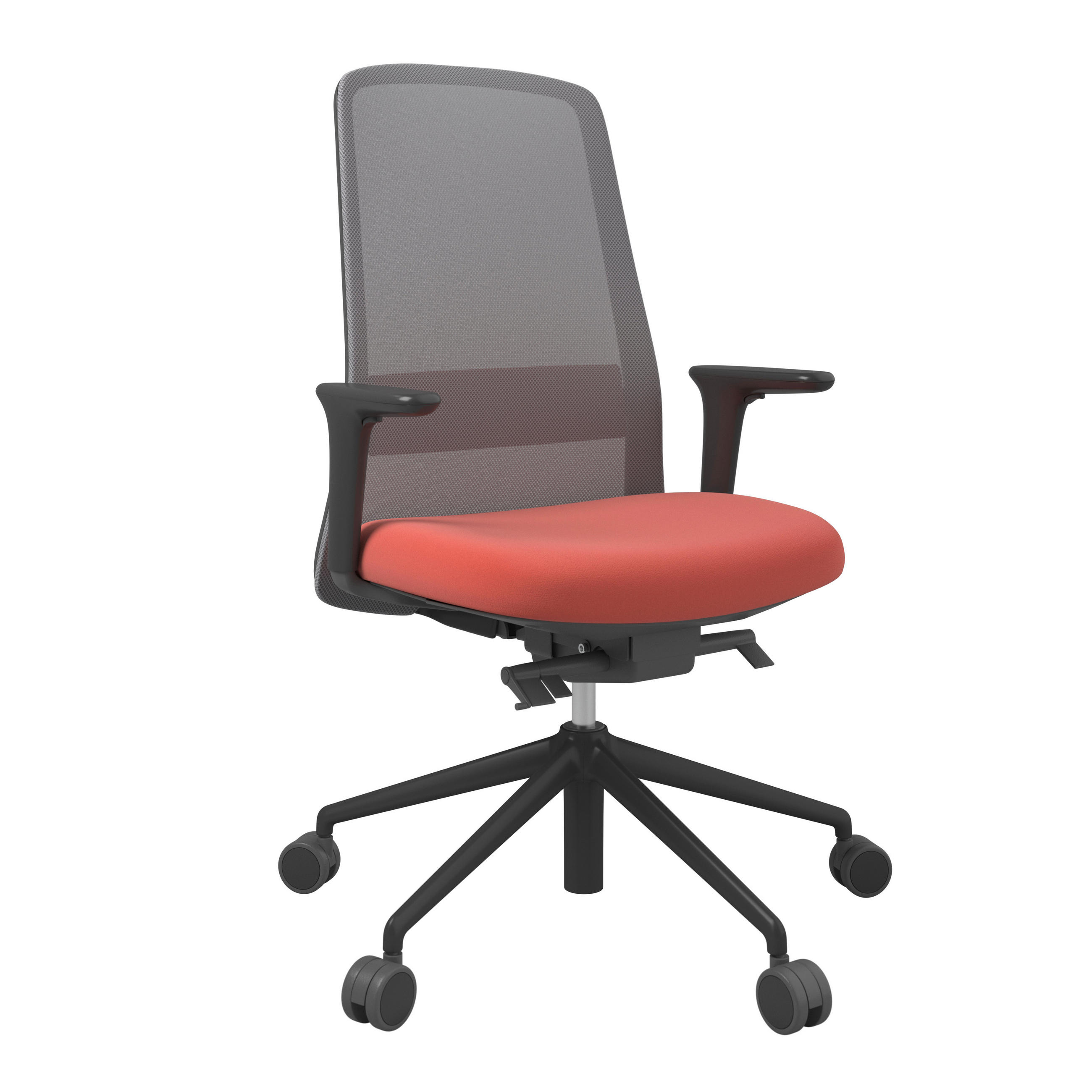 DREHSTUHL Grau, Orange, Schwarz  - Schwarz/Orange, MODERN, Kunststoff/Textil (70/103-115/70cm)