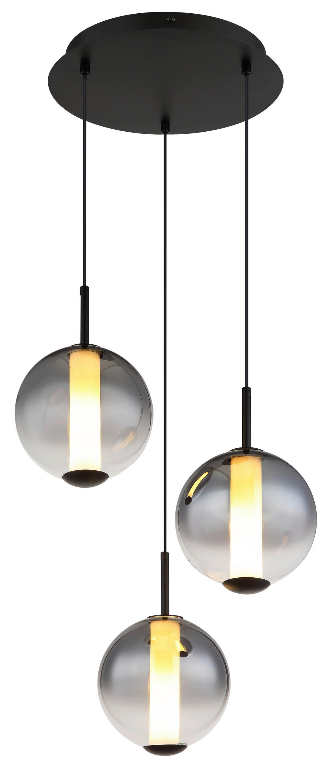 VISEČA LED-SVETILKA  LACY //3000 K/230 V/ - siva/črna, Konvencionalno, kovina/umetna masa (38/120cm) - Globo