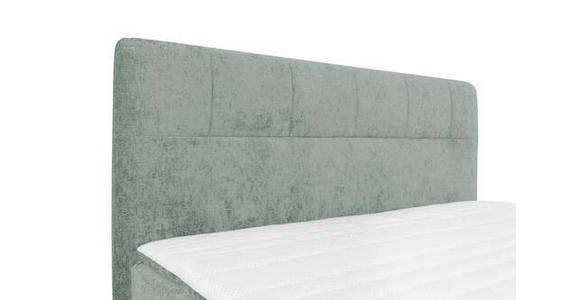 BOXSPRINGBETT 180/200 cm,  in Mintgrün, Topper, H2 + H3 = mittel + fest  - Schwarz/Mintgrün, Design, Textil/Metall (180/200cm) - Esposa