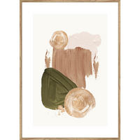 UMELECKÁ TLAČ, abstraktné, 51,2/71,2 cm  - viacfarebná/farba duba, Design, kompozitné drevo/textil (51,2/71,2cm) - Monee