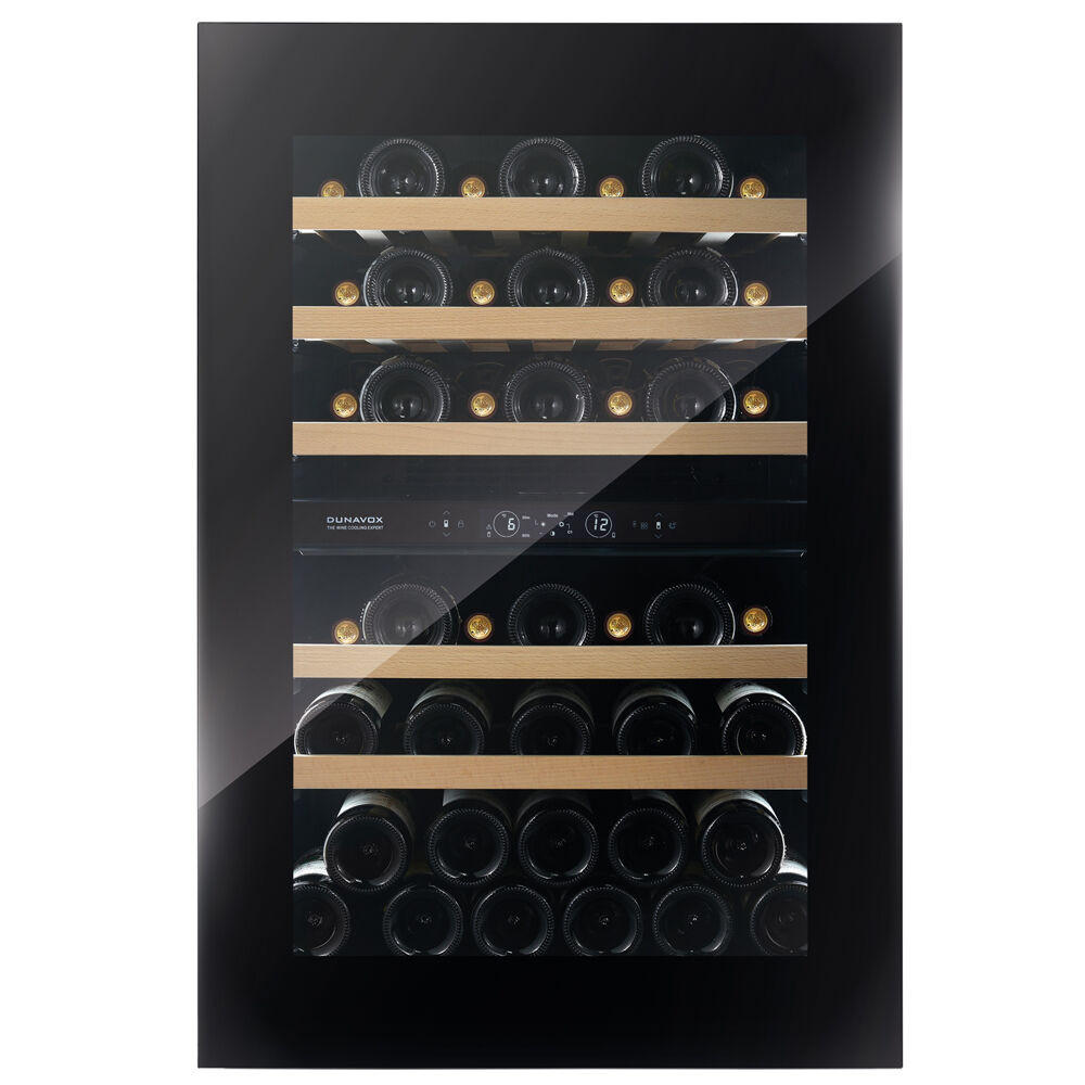 WEINKÜHLSCHRANK DXB-42.100DB.TO  - Schwarz, Basics, Glas/Holz (59,2/88,5/55,9cm)