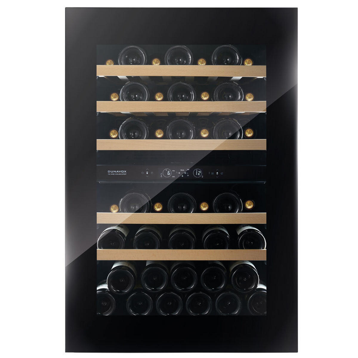 WEINKÜHLSCHRANK DXB-42.100DB.TO  - Schwarz, Basics, Glas/Holz (59,2/88,5/55,9cm)