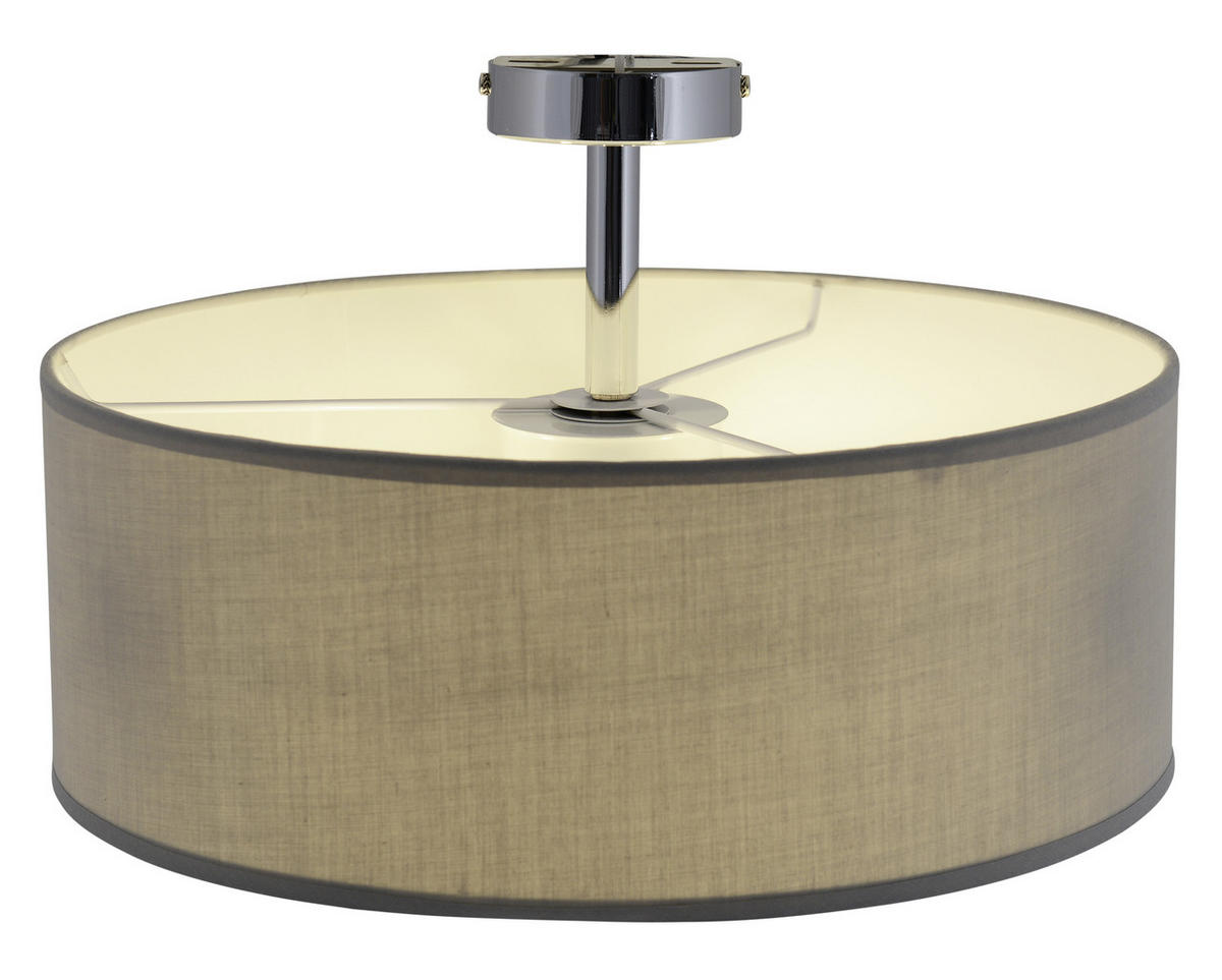 DECKENLEUCHTE 40/24 cm   - Grau, Design, Textil/Metall (40/24cm) - Näve
