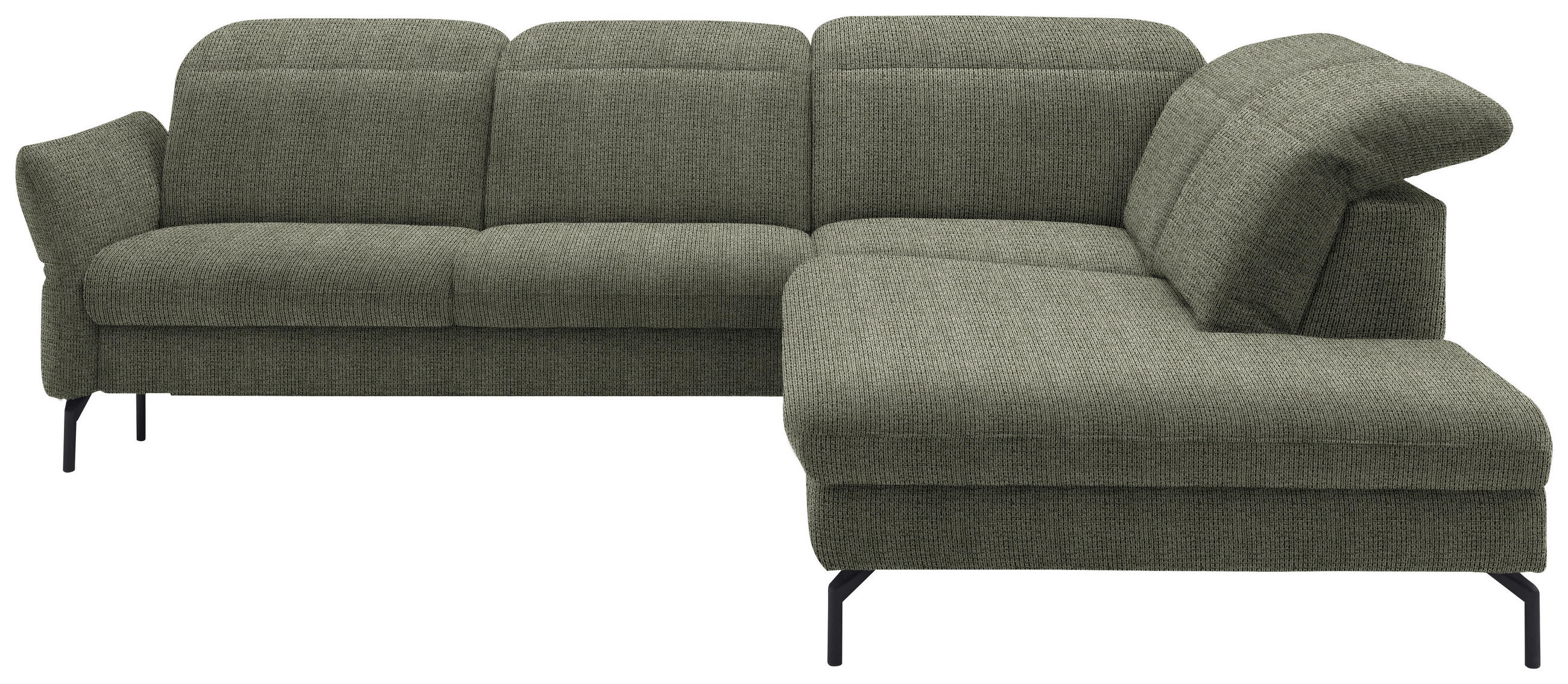 ECKSOFA in Flachgewebe Grün  299-313/233 cm  - Schwarz/Grün, Design, Textil/Metall (299-313/233cm) - Dieter Knoll