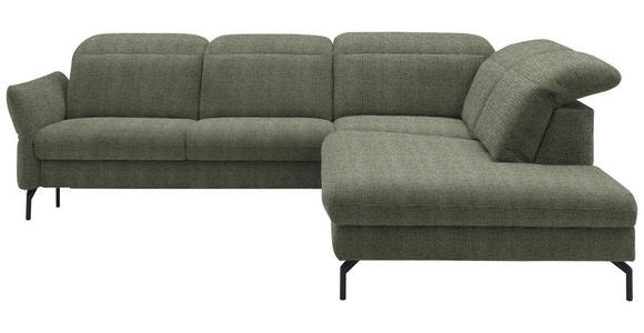 ECKSOFA  in Flachgewebe Grün  299-313/233 cm  - Schwarz/Grün, Design, Textil/Metall (299-313/233cm) - Dieter Knoll