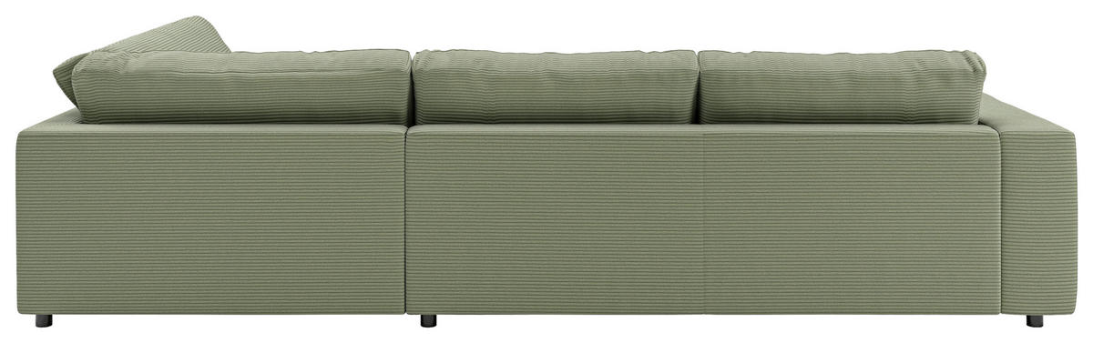ECKSOFA in Cord Grün  325/224 cm  - Schwarz/Grün, Design, Kunststoff/Textil (325/224cm) - Pure Home Lifestyle