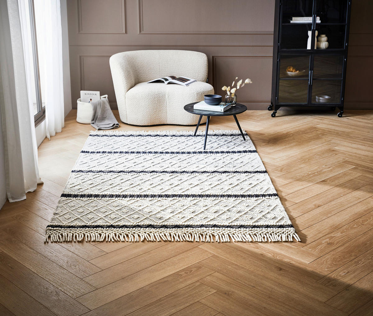 HANDWEBTEPPICH 160/230 cm Sylt  - Creme, Natur, Textil (160/230cm) - Linea Natura