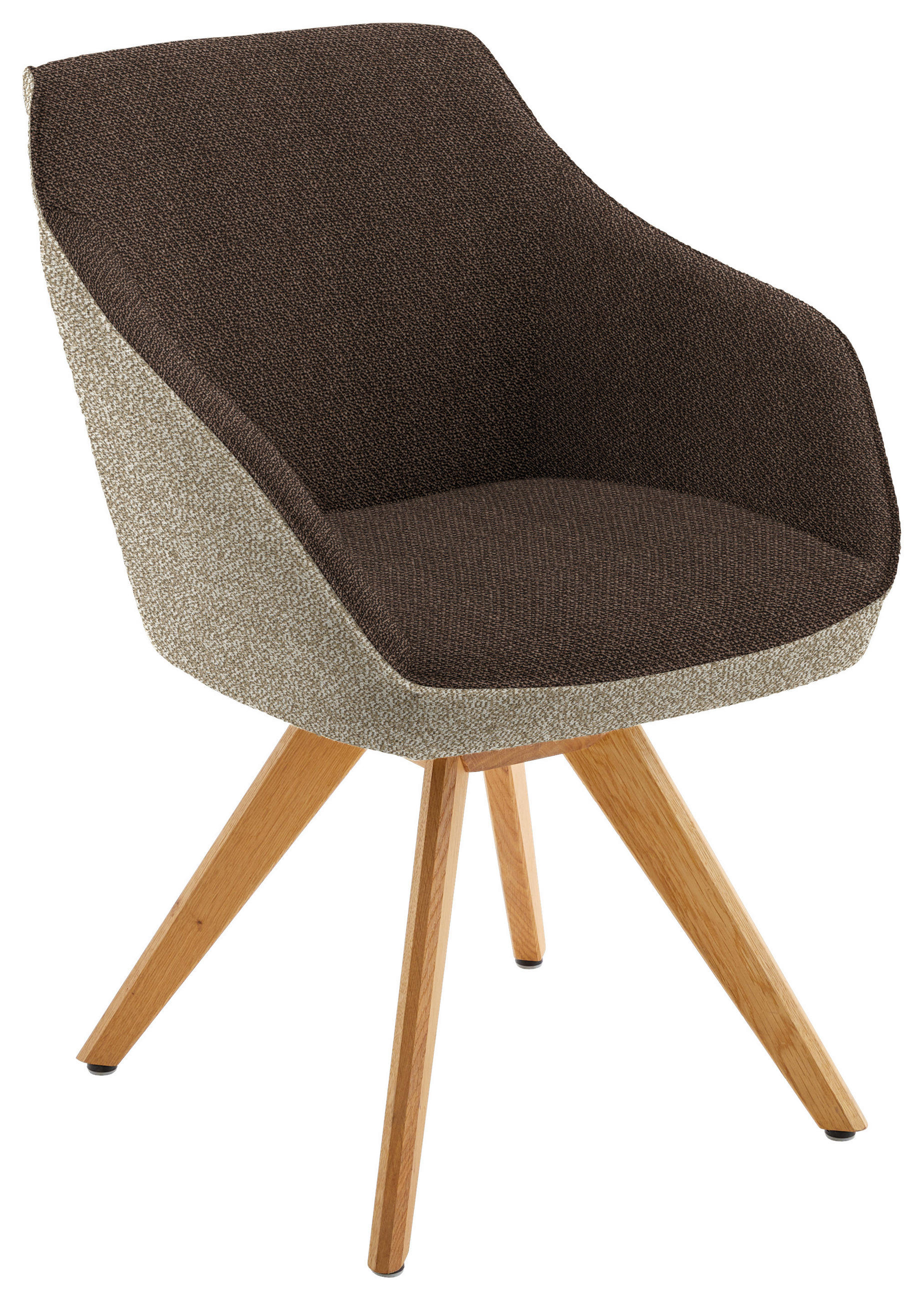 ARMLEHNSTUHL  in Flachgewebe  - Eichefarben/Beige, Design, Holz/Textil (60/84/68cm) - Koinor