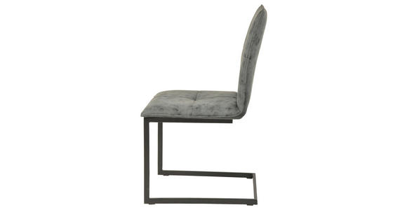 SCHWINGSTUHL in Metall, Textil Greige, Schwarz - Greige/Schwarz, Design, Textil/Metall (48/90/57cm) - Hom`in
