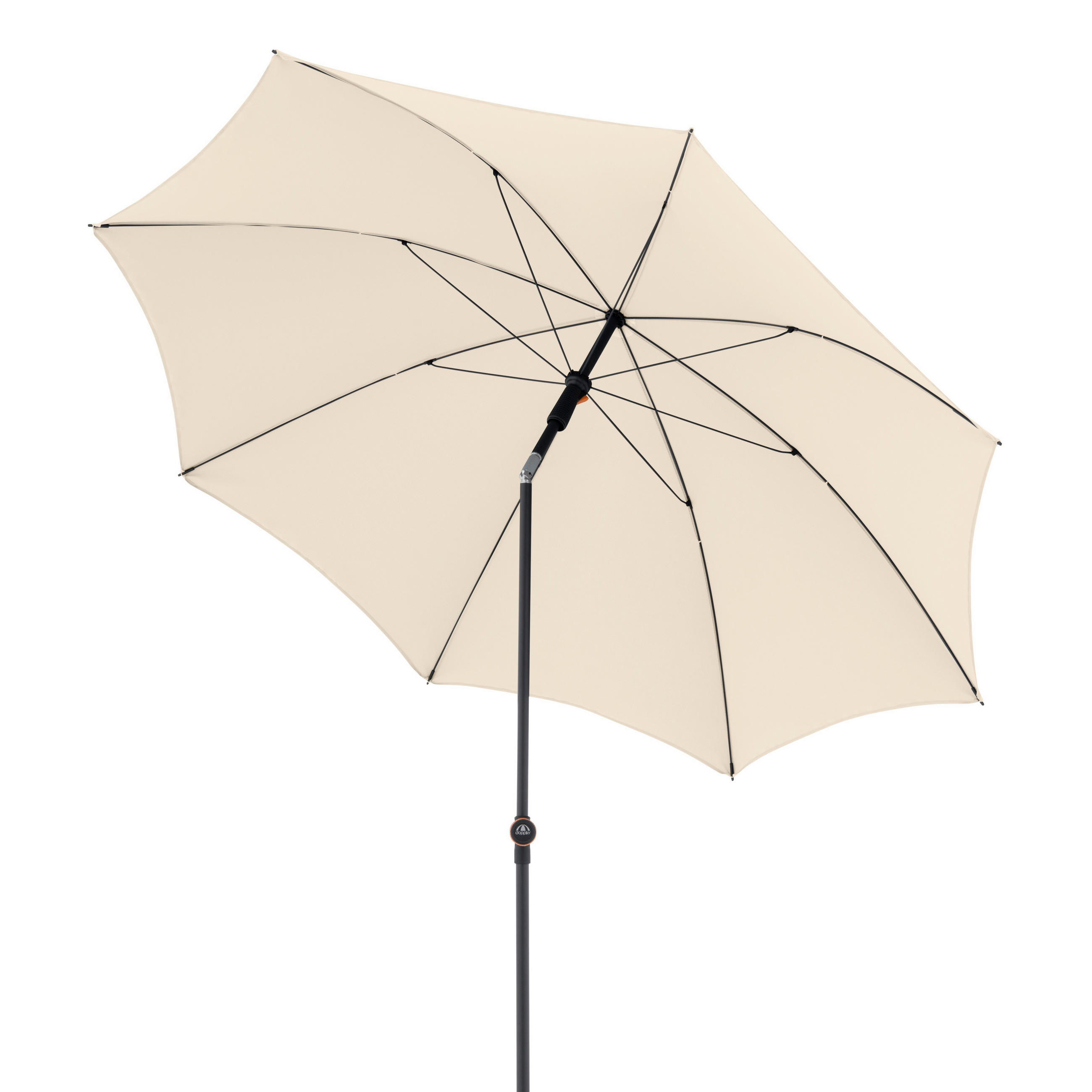 SONNENSCHIRM 200 cm  - Anthrazit/Naturfarben, Basics, Textil/Metall (200/200cm) - Doppler