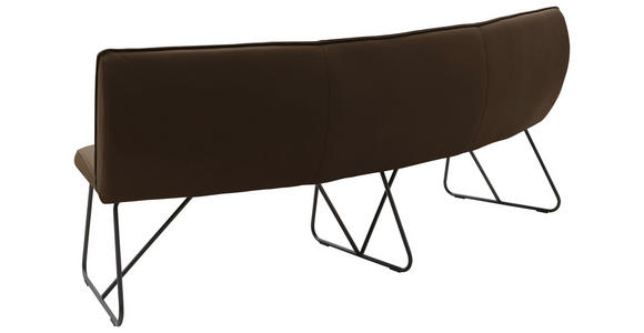 SITZBANK 212/88/81 cm Echtleder Braun Metall - Anthrazit/Braun, Design, Leder/Metall (212/88/81cm) - Valnatura