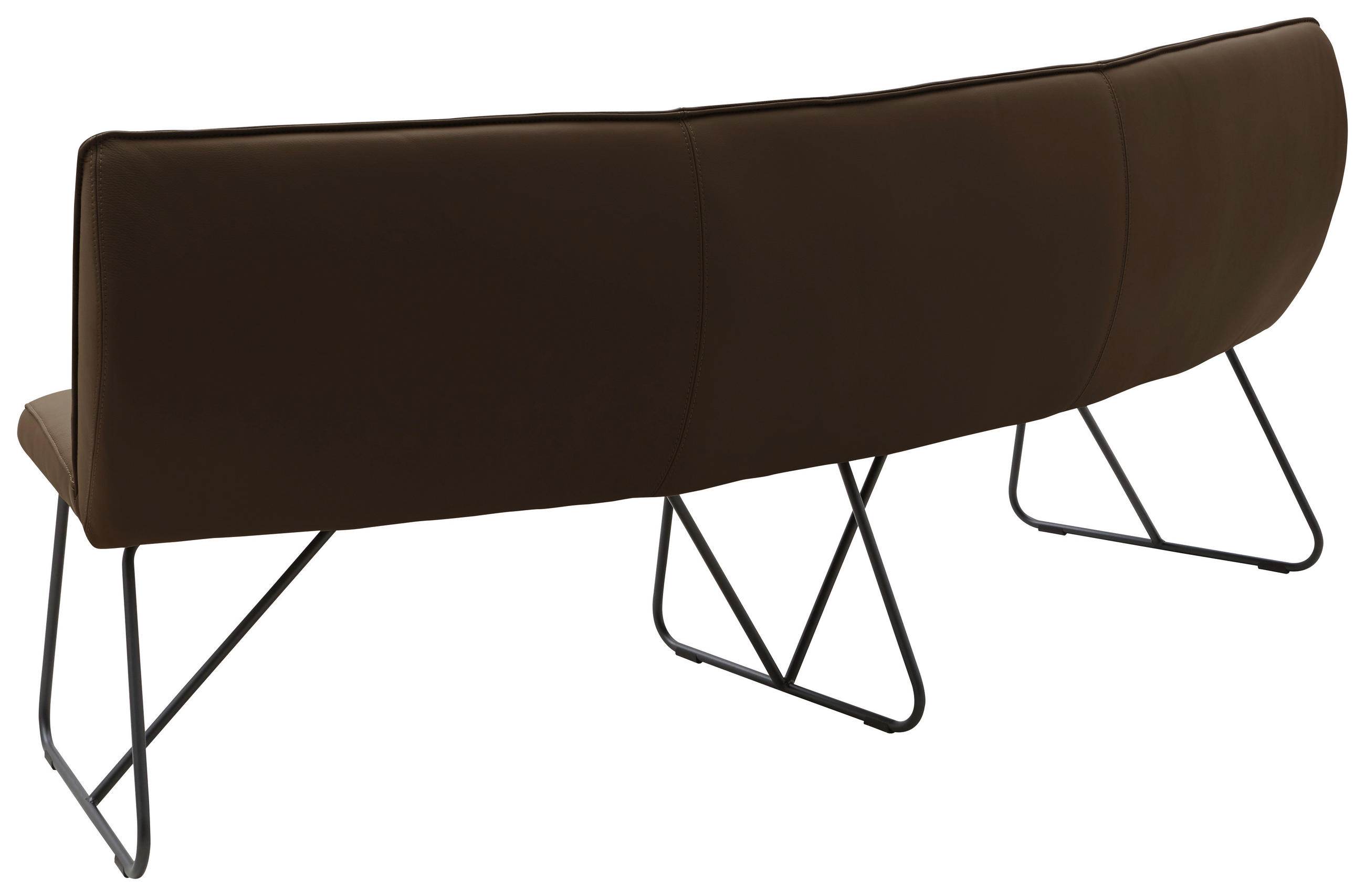 SITZBANK 212/88/81 cm Echtleder Braun Metall  - Anthrazit/Braun, Design, Leder/Metall (212/88/81cm) - Valnatura