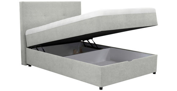 BOXBETT 120/200 cm  in Hellgrau  - Hellgrau/Schwarz, KONVENTIONELL, Kunststoff/Textil (120/200cm) - Carryhome