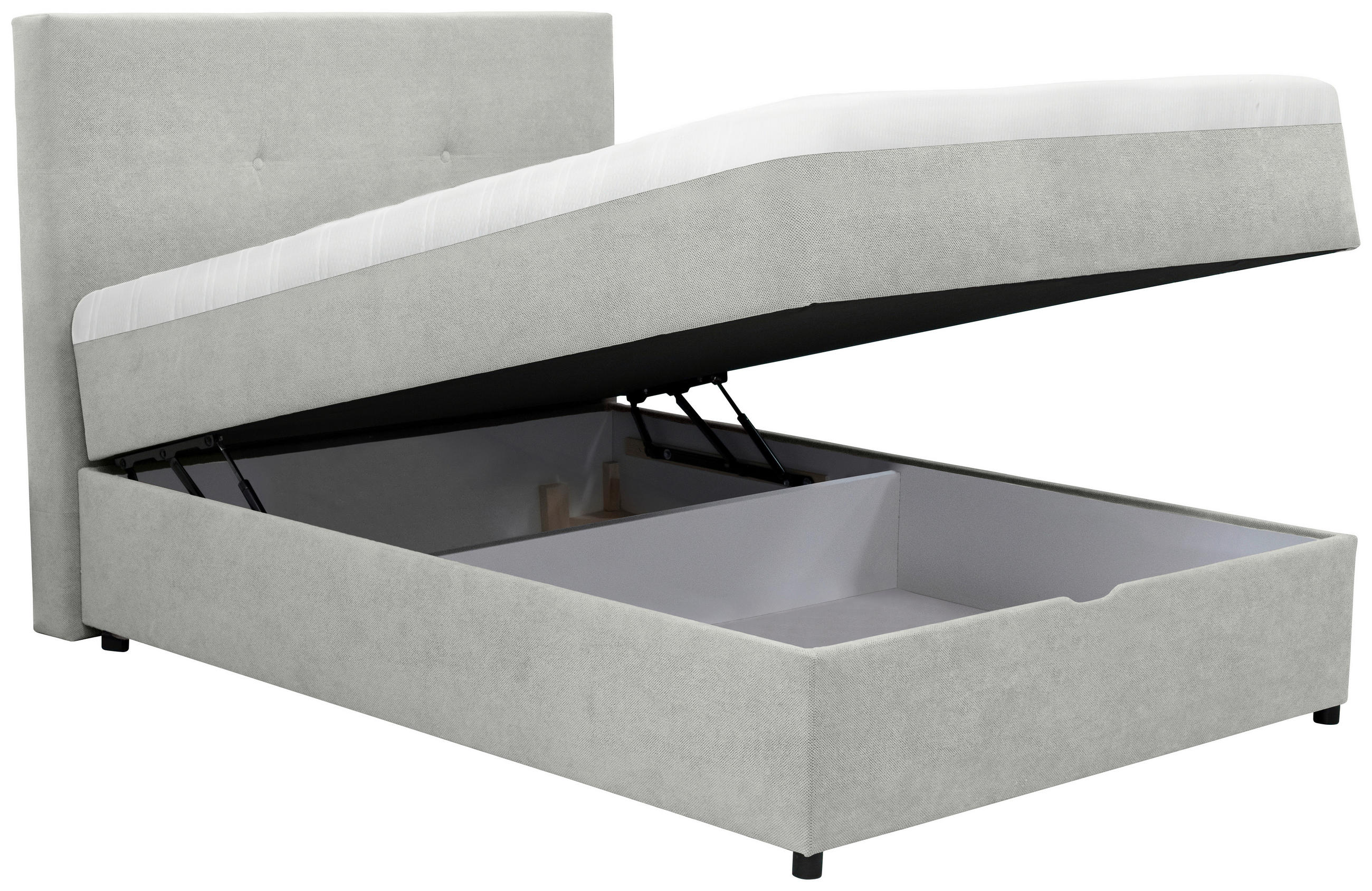 BOXBETT 120/200 cm  in Hellgrau  - Hellgrau/Schwarz, Konventionell, Kunststoff/Textil (120/200cm) - Carryhome