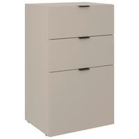 KOMMODE , 52,4/87,4/40,1 cm, 3 Schublade(n)  - Taupe/Schwarz, MODERN, Holzwerkstoff/Kunststoff (52,4/87,4/40,1cm) - Carryhome