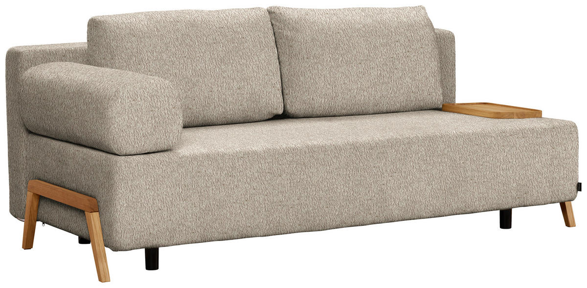 SCHLAFSOFA Teddystoff Greige  - Greige/Naturfarben, Design, Holz/Textil (211/88/102cm) - Niels Andersson