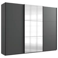 SCHWEBETÜRENSCHRANK Graphitfarben  - Schwarz/Graphitfarben, Design, Glas/Holzwerkstoff (250/216/65cm) - Boxxx